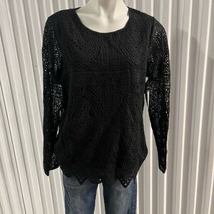 Calligraphie long sleeve knit top